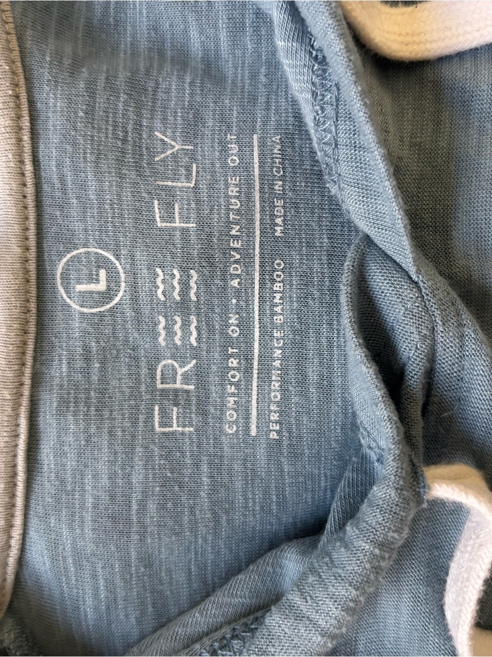 Free Fly Apparel Light Bay Blue Men's Bamboo Pullover Long Sleeve Slub Hoodie - Picture 4 of 6